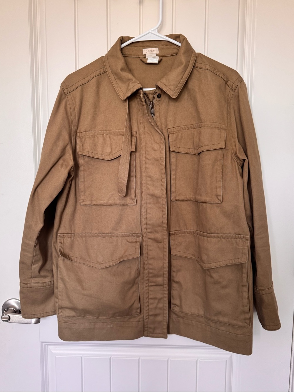 J.Crew Utility Field Jacket Olive Khaki Cotton Belted Safari Small